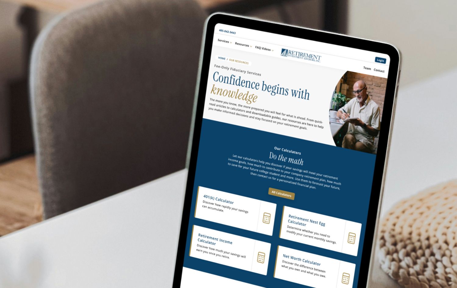 Retirement Investment Advisors website screenshot